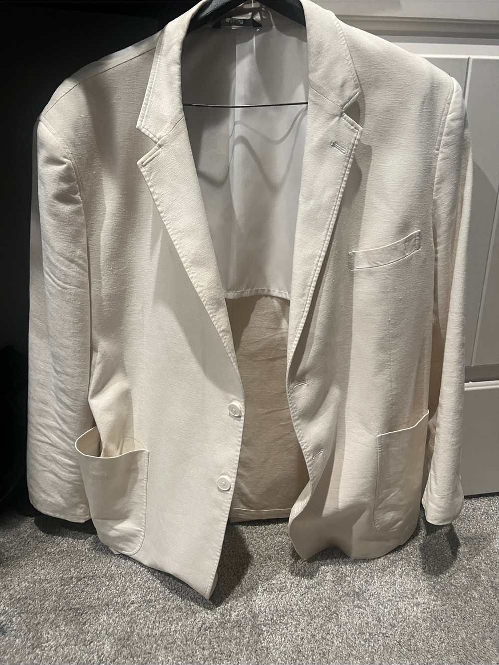 Alan Flusser Cream Men’s  Single-Breasted Blazer